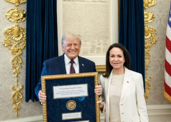 Machado Leaves With Petty Gift After Giving Trump Her Nobel Prize
