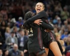 NCAA women’s Final Four: UCLA face Texas; South Carolina shock UConn – live updates