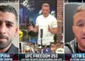 Ilia Topuria and Justin Gaethje get into heated exchange in face-to-face interview